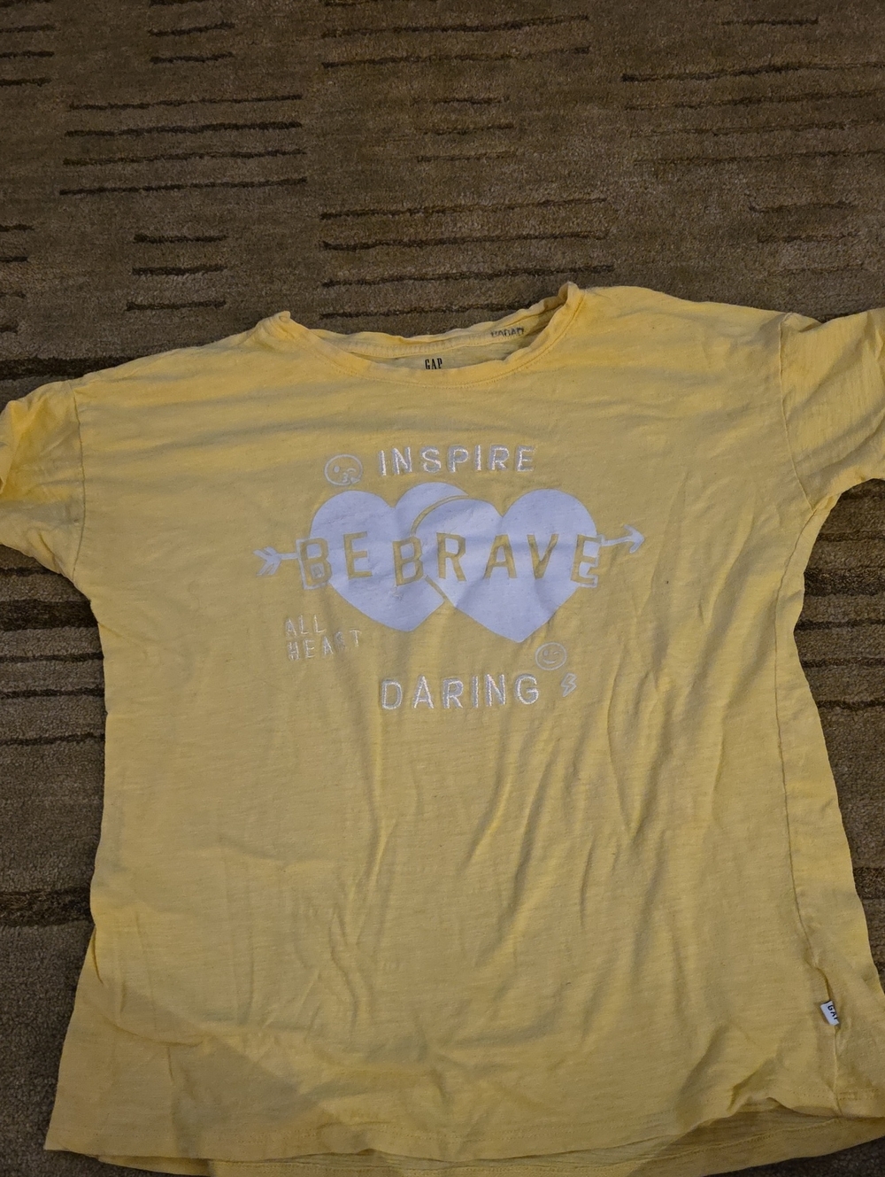 5/25 GAP Yellow Graphic 'Be Brave' Short Sleeve Tee Size Xl..